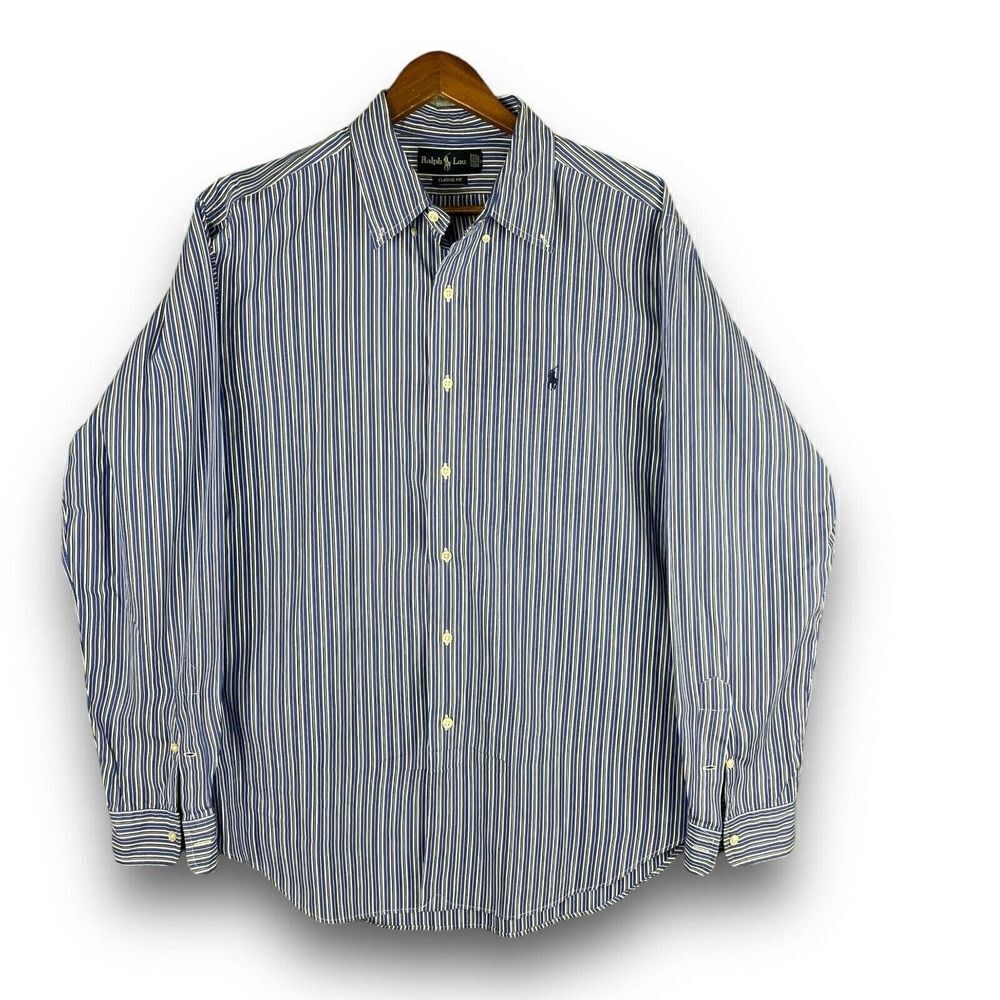Polo Ralph Lauren Shirt Mens XL Stripe Long Sleeve Button Down Classic Fit